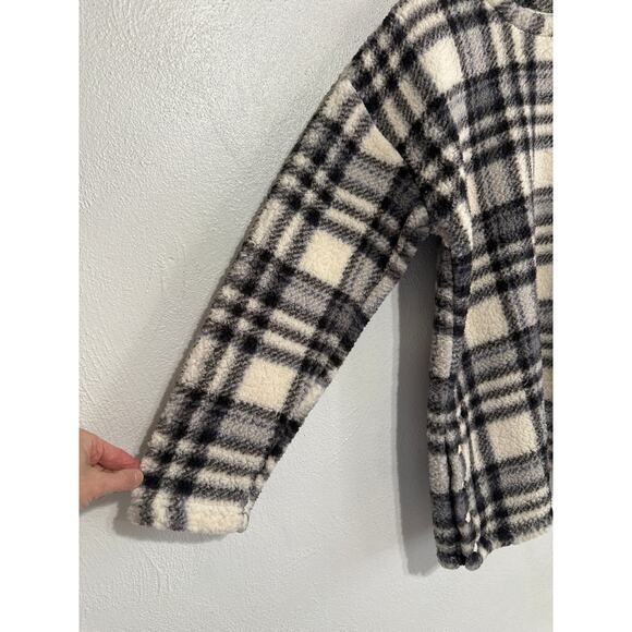 Cuddl Duds Teddy Bear Plaid Sherpa Fleece Sweatshirt M Cozy Cabincore Camping - Picture 2 of 10